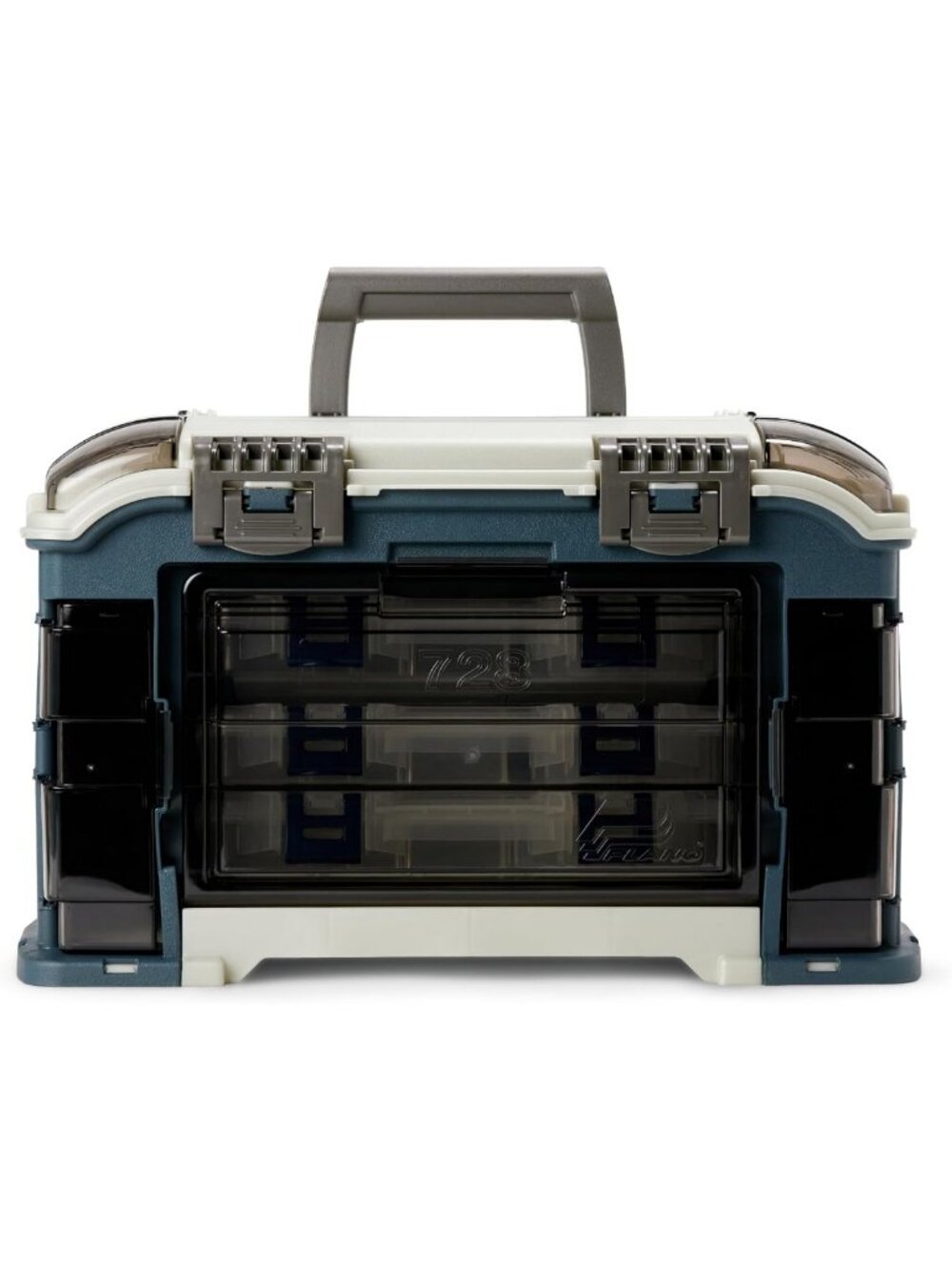 Angled Fishing Tackle Storage System with 3 Stowaway Boxes, Organizer & Case